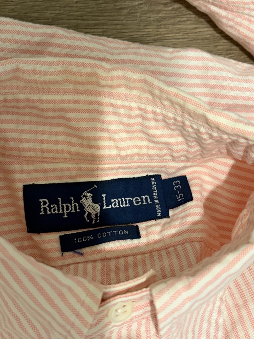 Ralph Lauren Light Pink Striped Button-Down Shirt - Picture 2 of 4